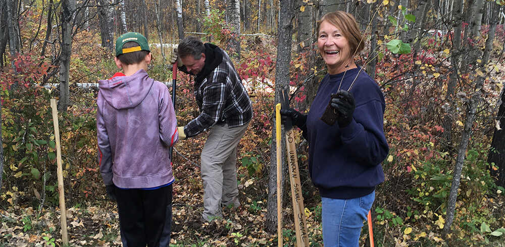 AWES volunteers hard at work and having fun