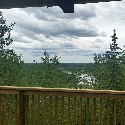 View of the North Saskatchewan River from the balcony of Imrie House