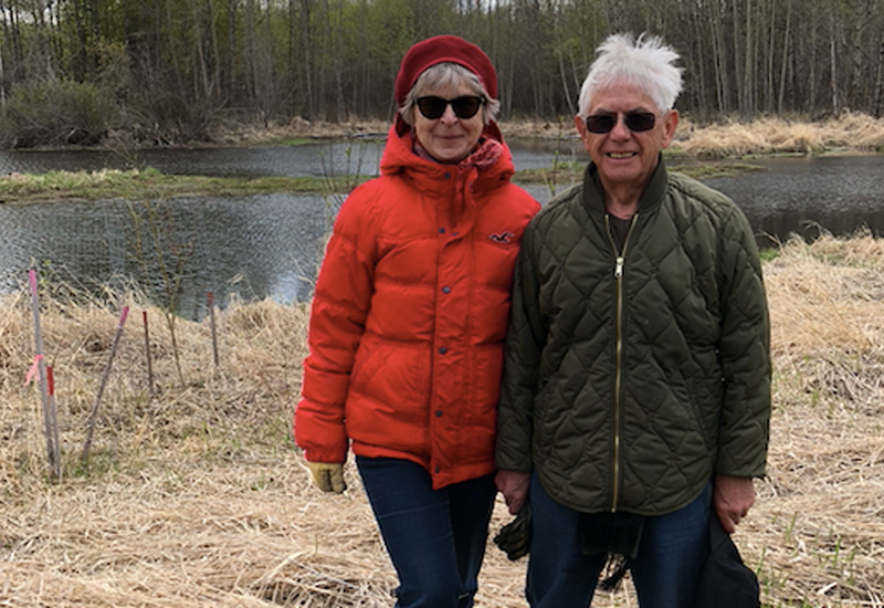 Judith and Lucien at their property in the Beaver Hills.