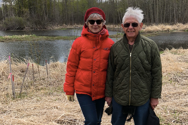 Judith and Lucien at their property in the Beaver Hills.