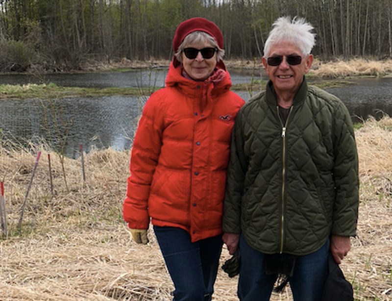 Judith and Lucien at their property in the Beaver Hills.