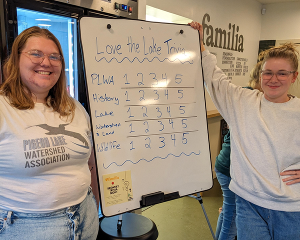 PLWA volunteers sharing watershed knowledge at a local brewery trivia night.