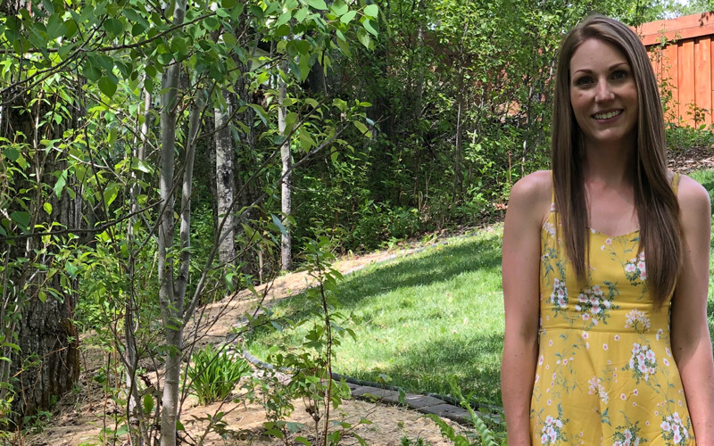 Stephanie Ayotte at her acreage in Brazeau County.
